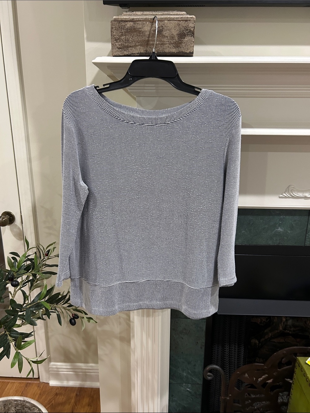 Light Gray Fine Rib Knit Boatneck Sweater